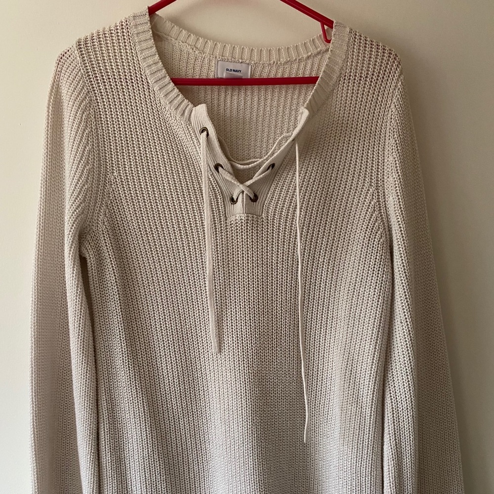 Tie up sweater